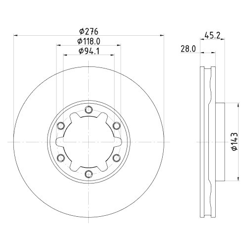 HELLA Bremsscheibe PRO 8DD 355 134-931