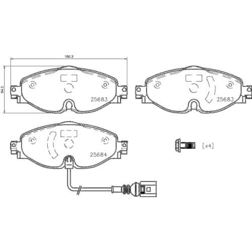 DON Bremsbelagsatz, Scheibenbremse PCP1107