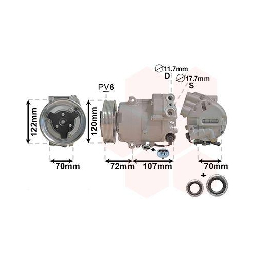 VAN WEZEL Kompressor, Klimaanlage *** IR PLUS *** 3700K595