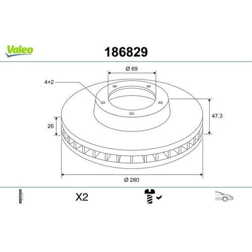 VALEO Bremsscheibe 186829
