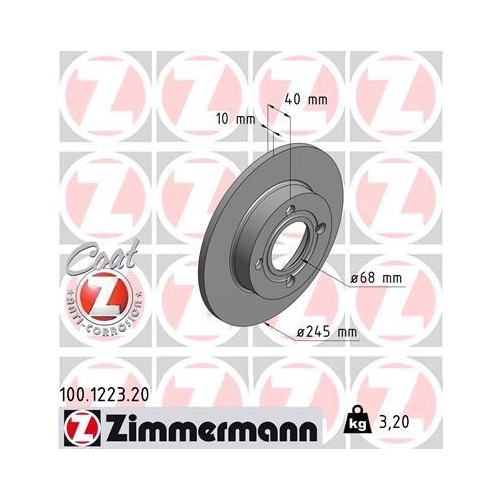 ZIMMERMANN Bremsscheibe COAT Z 100.1223.20
