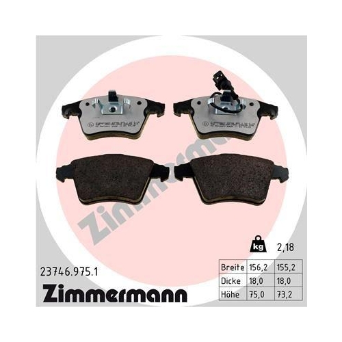 ZIMMERMANN Bremsbelagsatz, Scheibenbremse rd:z 23746.975.1