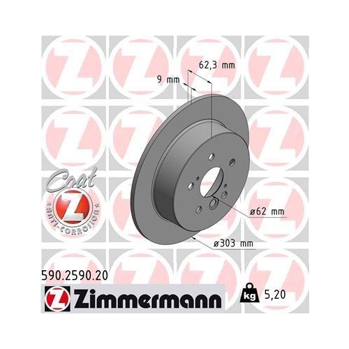 ZIMMERMANN Bremsscheibe COAT Z 590.2590.20