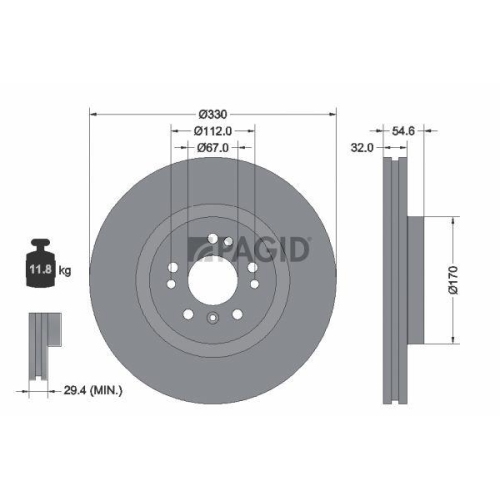 PAGID Bremsscheibe 54506NHC