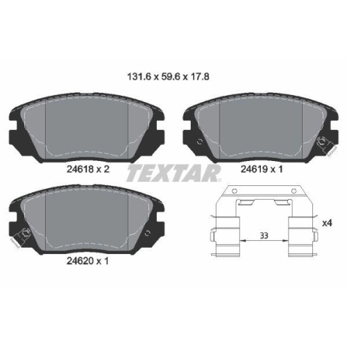TEXTAR Bremsbelagsatz, Scheibenbremse Q+ 2461801