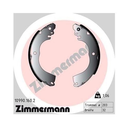 ZIMMERMANN Bremsbackensatz 10990.160.2