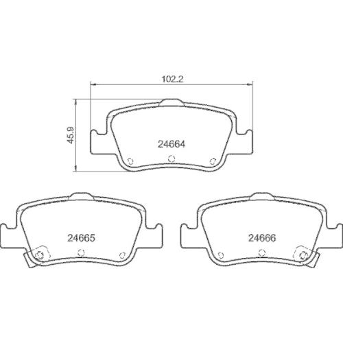DON Bremsbelagsatz, Scheibenbremse PCP1115