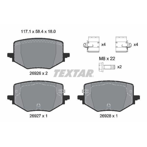 TEXTAR Bremsbelagsatz, Scheibenbremse Q+ 2692601