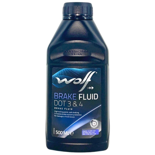 Wolf Bremsfl&uuml;ssigkeit Brake Fluid DOT 3 & 4 - 500ml Flasche 8307706