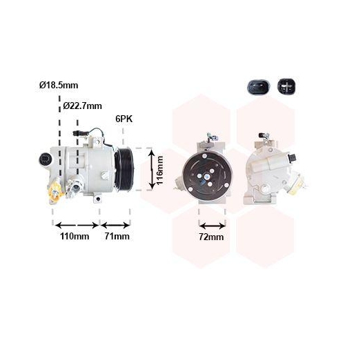 VAN WEZEL Kompressor, Klimaanlage 1801K707