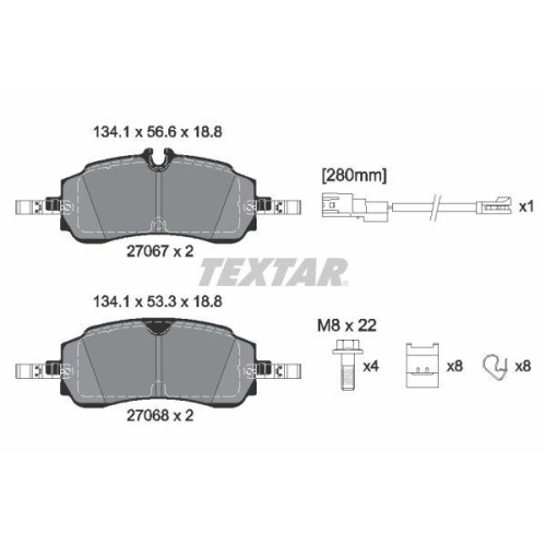 TEXTAR Bremsbelagsatz, Scheibenbremse Q+ 2706701
