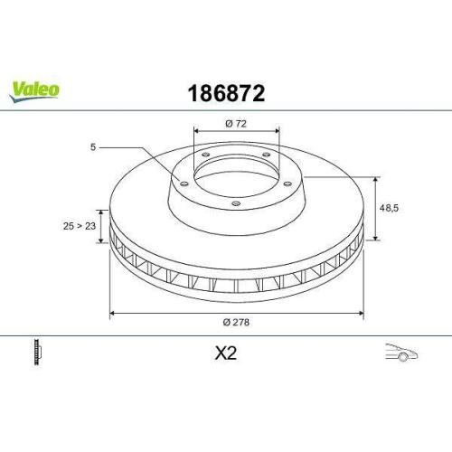 VALEO Bremsscheibe 186872