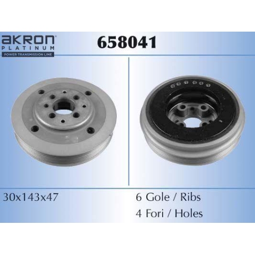 AKRON-MAL&Ograve; Riemenscheibe, Kurbelwelle 658041