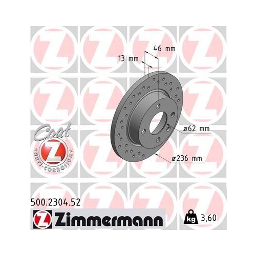 ZIMMERMANN Bremsscheibe SPORT Z 500.2304.52