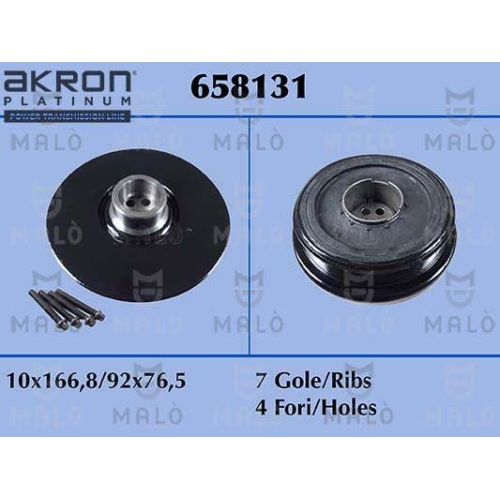 AKRON-MAL&Ograve; Riemenscheibe, Kurbelwelle 658131