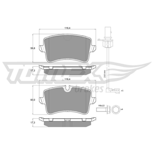 TOMEX Brakes Bremsbelagsatz, Scheibenbremse TX 16-82
