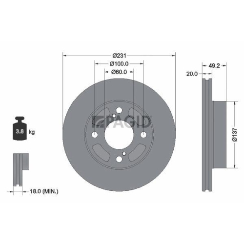 PAGID Bremsscheibe 56140NC