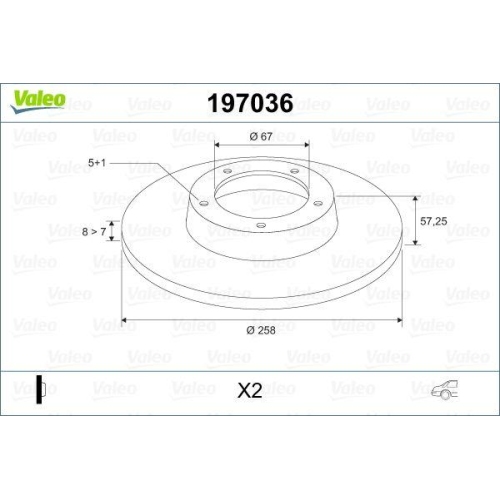VALEO Bremsscheibe 197036