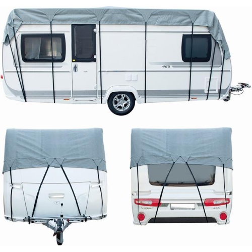 CARTREND Dachschutzplane grau 5,0 x 3 m Plane Wohnwagen Wohnmobil Abdeckung