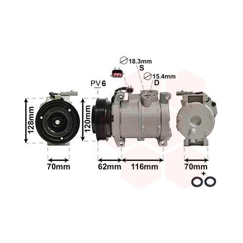 VAN WEZEL Kompressor, Klimaanlage *** IR PLUS *** 0700K109