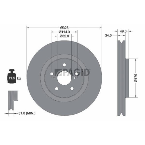 PAGID Bremsscheibe 56495NHC