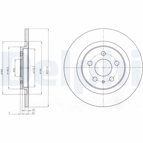 DELPHI Bremsscheibe BG3741