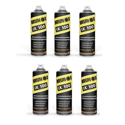 6x Brunox IX100 500ml Korrosionsschutz Unterbodenschutz Wachs-Versiegelung Spray
