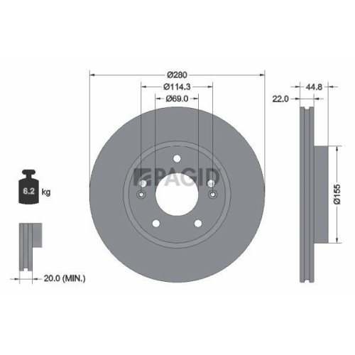 PAGID Bremsscheibe 56147NC