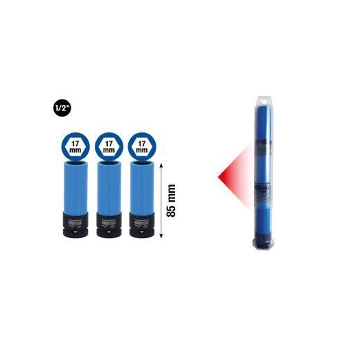 1/2 Zoll Alu-Felgen Kraft-Stecknusslang17mm 3x 515.1073 in Kunststoffrohr