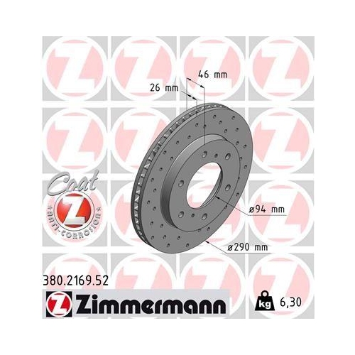 ZIMMERMANN Bremsscheibe SPORT Z 380.2169.52