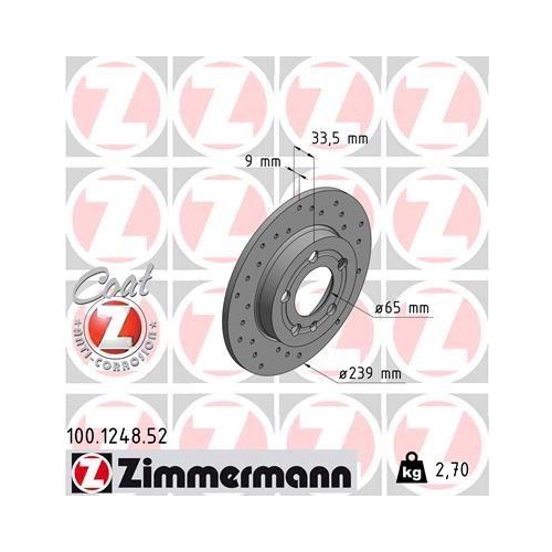 ZIMMERMANN Bremsscheibe SPORT Z 100.1248.52