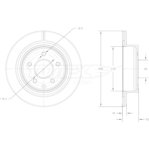 TOMEX Brakes Bremsscheibe TX 71-72