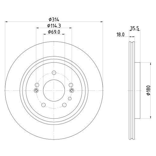 HELLA Bremsscheibe PRO 8DD 355 135-221