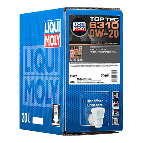 Motor&ouml;l Motoren&ouml;l Top Tec 6310 0W-20 Liqui Moly 20 Liter Bag in Box PSA B71 2010