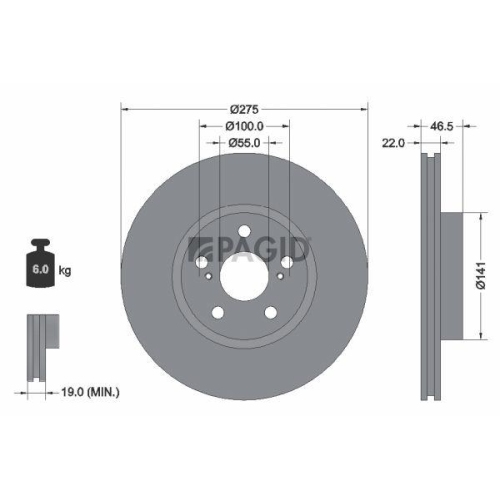 PAGID Bremsscheibe 54993N