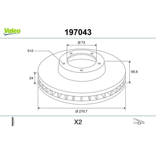 VALEO Bremsscheibe 197043