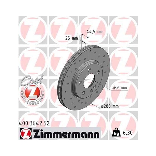 ZIMMERMANN Bremsscheibe SPORT Z 400.3642.52