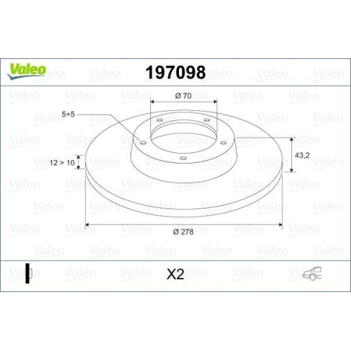 VALEO Bremsscheibe 197098