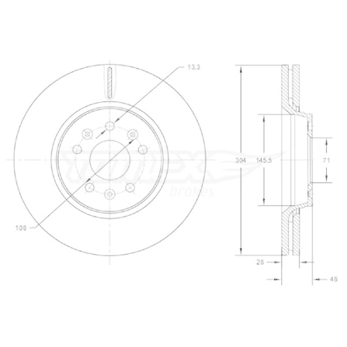 TOMEX Brakes Bremsscheibe TX 72-63