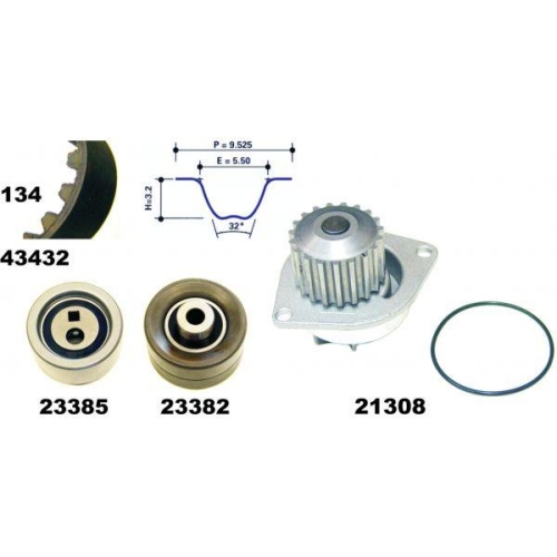 MAPCO Wasserpumpe + Zahnriemensatz 41432