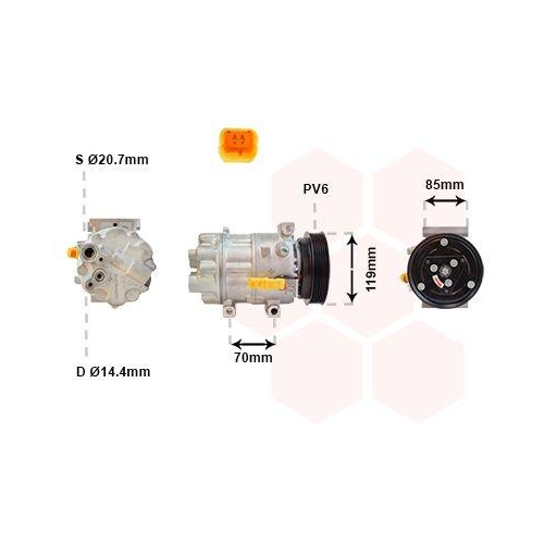 VAN WEZEL Kompressor, Klimaanlage 0900K253