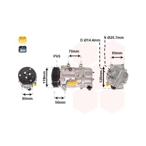 VAN WEZEL Kompressor, Klimaanlage *** IR PLUS *** 0900K256