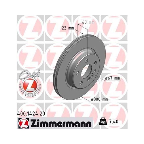 ZIMMERMANN Bremsscheibe COAT Z 400.1424.20