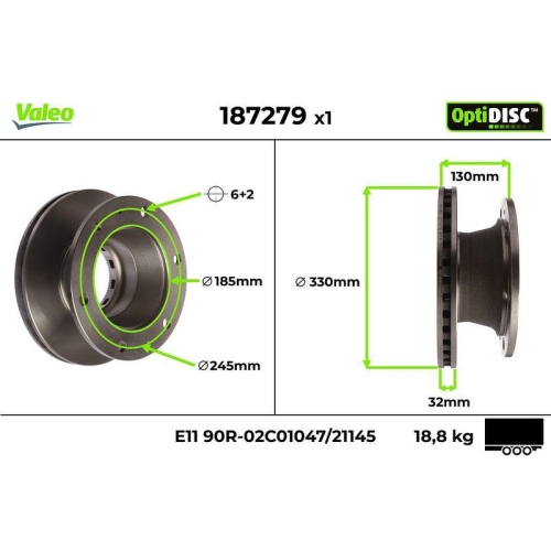 VALEO Bremsscheibe OptiDISC 187279