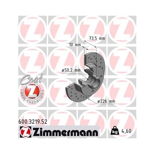 ZIMMERMANN Bremsscheibe SPORT Z 600.3219.52