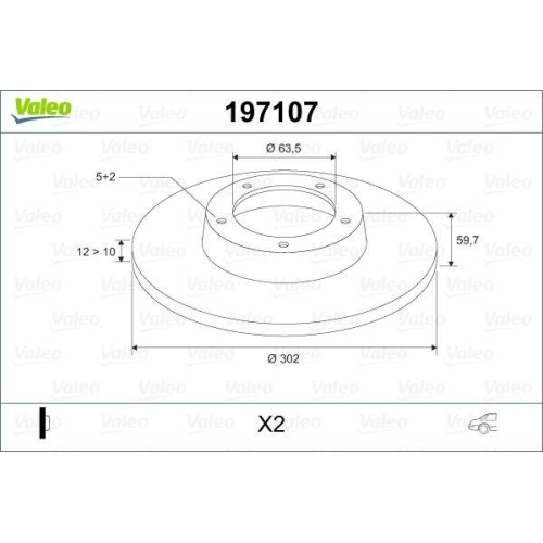 VALEO Bremsscheibe 197107