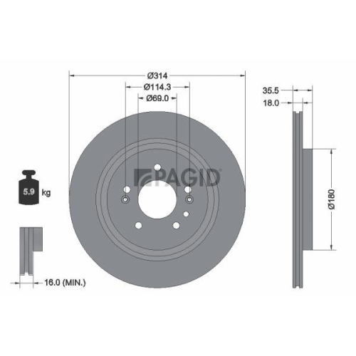 PAGID Bremsscheibe 56475NC