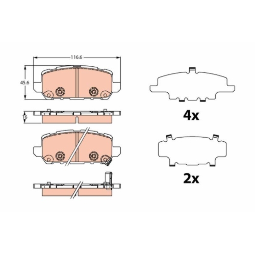 TRW Bremsbelagsatz, Scheibenbremse GDB2279