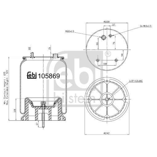 FEBI BILSTEIN Federbalg, Luftfederung 105869