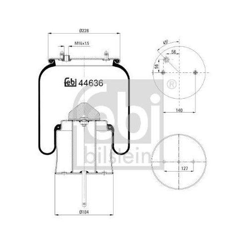 FEBI BILSTEIN Federbalg, Luftfederung 44636